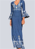 Kleid Lang Baumwolle, Wolle, Synth.